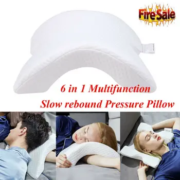

2019 Hot Multifunction 6 in 1 Soft Slow Rebound Pressure Curve Pillow Memory Hand Neck Protection