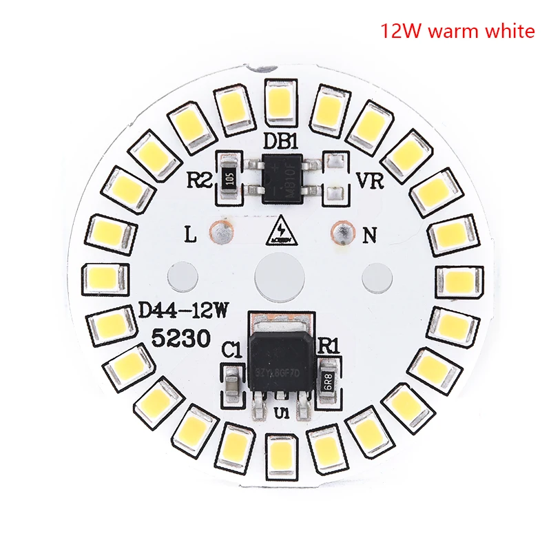 220V светодиодный нашивка-лампочка лампа SMD пластина круглой формы Модуль светильник источник пластина для лампы светильник - Испускаемый цвет: 12w warm white