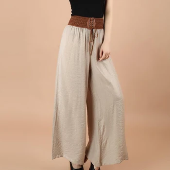 

Womens Palazzo Pants Long Loose High-Waist Wide Leg Trousers Ladies Plus Size