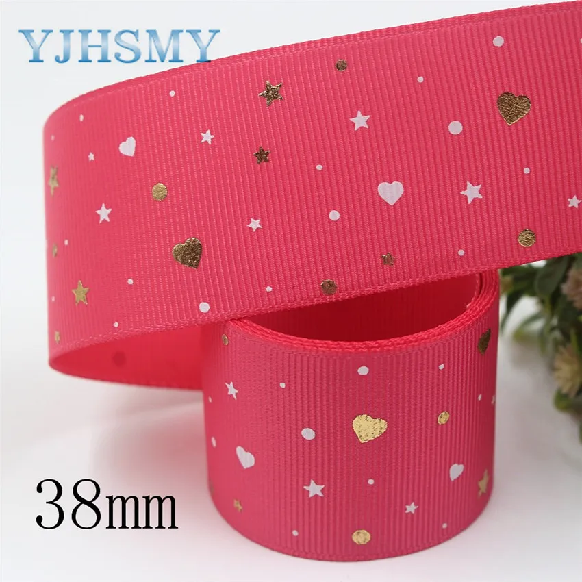 I-19910-2121 YJHMY, I-19916-2172, 38 мм, 5 ярдов флуоресцентный цвет красочные печатные корсажные ленты, DIY головной убор ручной работы подарочная упаковка - Цвет: I-19910-2121