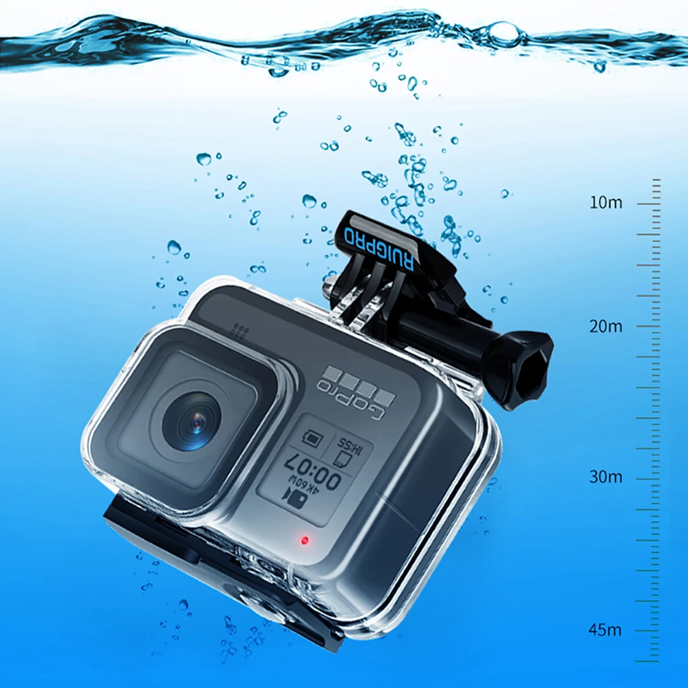 RUIGPRO caso impermeable de buceo para Gopro héroe 8 fotografía submarina cubierta funda carcasa con filtro de la lente para Gopro 8| Carcasas para videocámara deportiva| - AliExpress