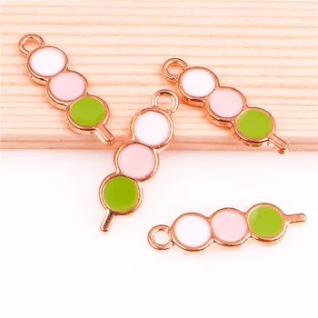 

10pcs 22*6mm Alloy Enamel Drop Oil Sugar-coated haws fruit golden Pendant Findings Charms for DIY Necklace Accessories Making