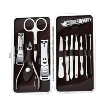 

12 pcs Professional manicure Stainless Steel Nail Clippers Scissors Tweezer Suit Set Kits Manicure Set Nail art tools kit