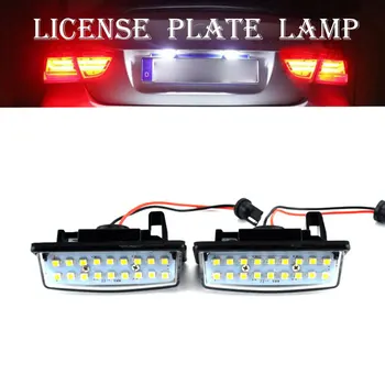 

2pcs 12V Car Light LED License Number Plate Light lamps 18SMD LED Car License Number Plate Light Lamp for Nissan TEANA