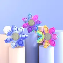 Bracelet rotatif en Silicone pour enfants et adultes, jouets lumineux, fossette Simple, anti Stress, anneau d'anesthésie 