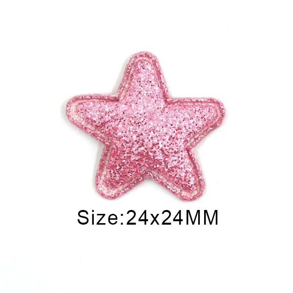 Pink Star 50 шт разноцветные нашивки в виде звезд блестящая ткань аппликации из блесток для одежды/детские заколки для волос "сделай сам" аксессуары - Цвет: Pink Star