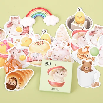 

45pcs/box cartoon fruit animal decoration sticker DIY diary scrapbook plan label sticker kawaii stationery