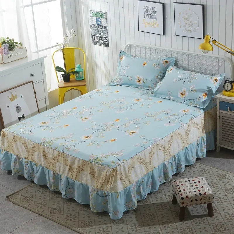 Нордическая удобная кровать юбка простая Нескользящая кровать Simmons покрывало все включено пылезащитный чехол - Цвет: 11
