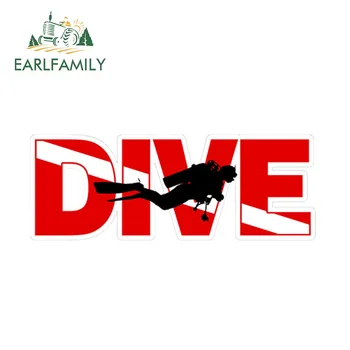 

EARLFAMILY 15cm x 5.2cm Scuba DIVER Cutout Flag Sticker Vinyl Decal Bumper Car Truck Boat Funny Car Stickers