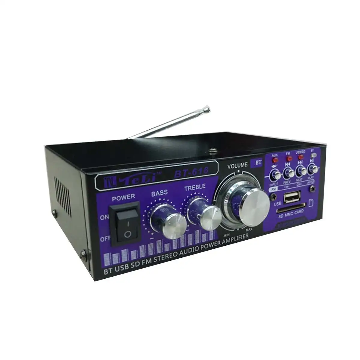 12/220V 2CH Home Theater Amplifiers Car Audio Power Amplifiers Mini HIFI Wireless bluetooth Digital Audio Stereo FM Radio+RC