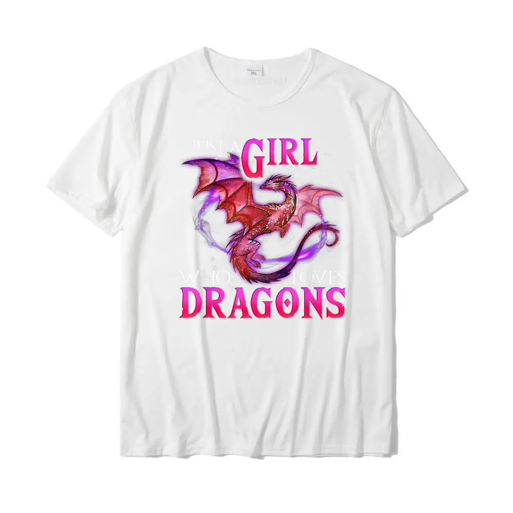Casual Summer Summer/Autumn Pure Cotton O-Neck Men T Shirt Leisure Clothing Shirt Family Short Sleeve T-Shirt Top Quality Funny Just a Girl Who Loves Dragons Women and Girls T-Shirt__MZ16381 white