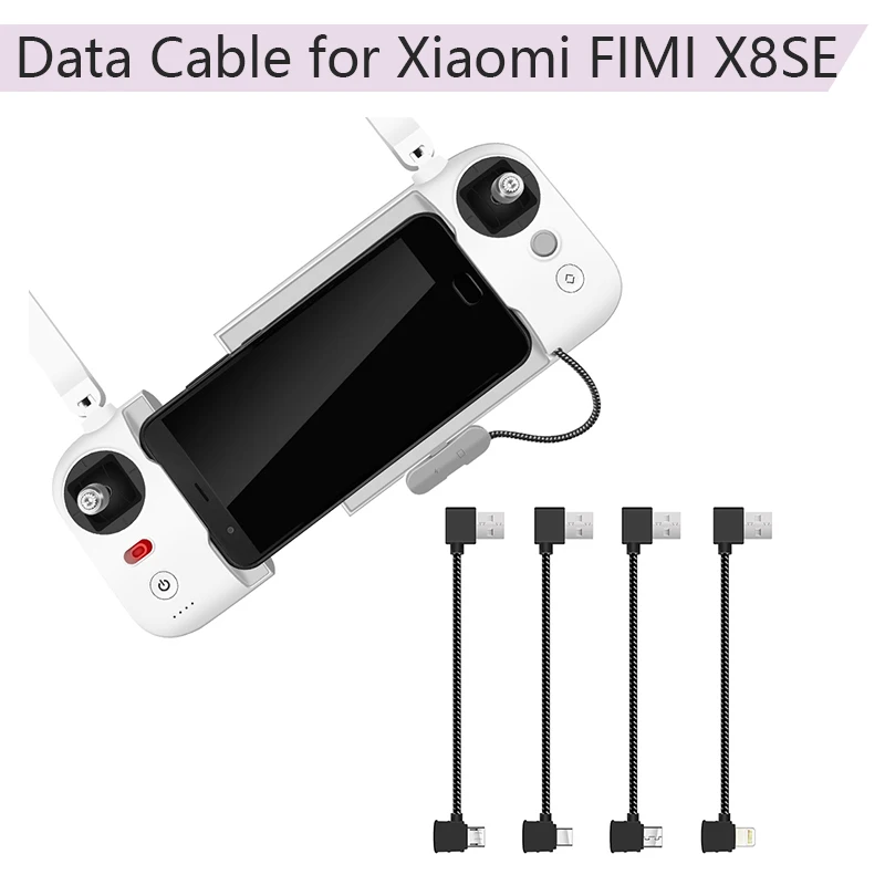 

Nylon Remote Controller Data Cable for Xiaomi FIMI X8SE Drone for IOS Micro USB Postive Reverse Type-C Connected Charging Line
