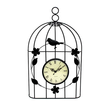 

15/8 Inch European-style Birdcage Wall Clock,Iron Wall Clock,Silent Digital Art Clock,Home Wall Decoration,White/black