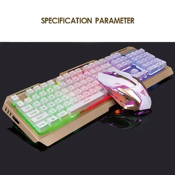 

Gaming Mechanical Keyboard and Mouse Set Blue Red Switch Wired Anti-ghosting RGB/ Mix Backlit LED USB For Gamer PC Laptop