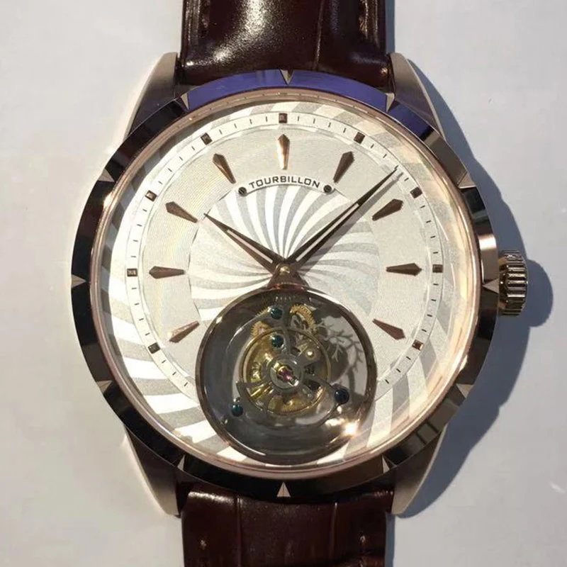 Guanqin настоящие часы с турбийоном, мужские механические часы со скелетом,, Топ бренд, Роскошные водонепроницаемые деловые часы, Reloj hombres - Цвет: F