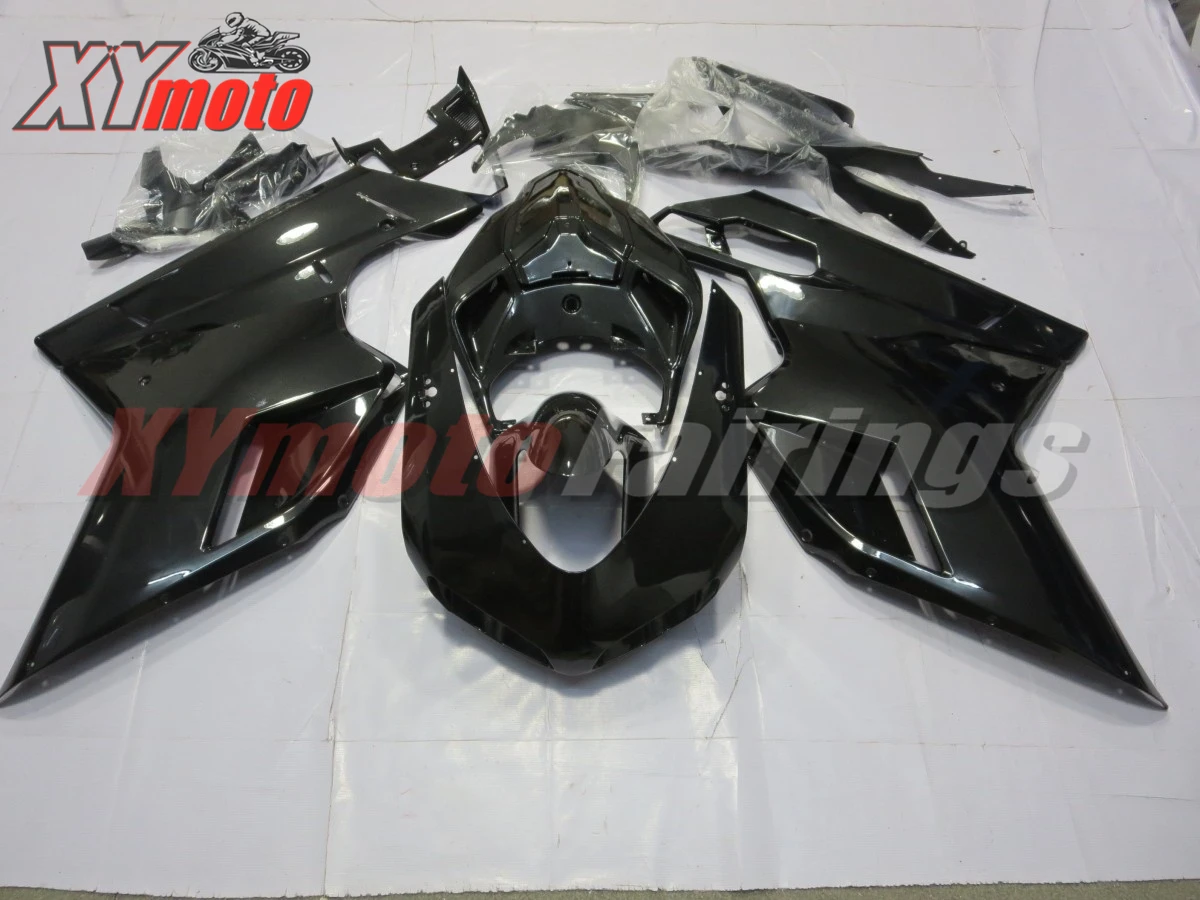 Комплект обтекателей для мотоцикла для Ducati 848 1098 1198 07 08 09 10 11 12 впрыски ABS Обтекатели 2007-2012 глянцевые черные кузова