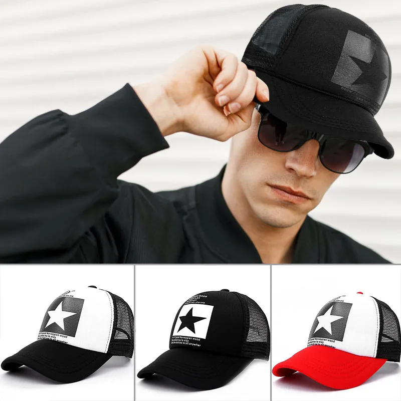 Звездные принты basebal кепка мужская весна лето Кепка уличная snapback шляпа дышащие сетчатые шляпы кепки casquette homme noir