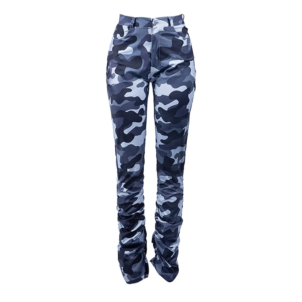 JAYCOSIN женские камуфляжные укороченные брюки-карандаш с высокой талией размера плюс, шикарные обтягивающие джинсы с эластичной резинкой на талии и карманами, Femme 16 - Цвет: Gray