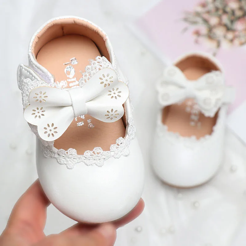 Newborn Flower Children Kids Toddler Baby Leather Shoes For Little Girls White Pink Flat Party Wedding Dress Shoes Shoe 2022 girls leather shoes