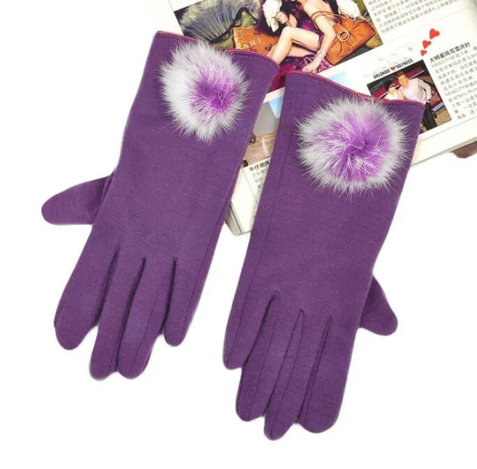 INDJXND двойные теплые перчатки зимние вязаные шерстяные толстые кашемировые бархатные теплые черные перчатки милые женские однотонные варежки Guantes