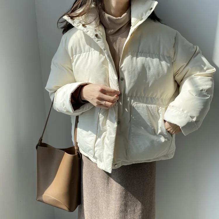 Mooirue Autumn Winter Parka Korean Coat Woman Thickening Long Cotton-padded Loose Solid Color Overcoat