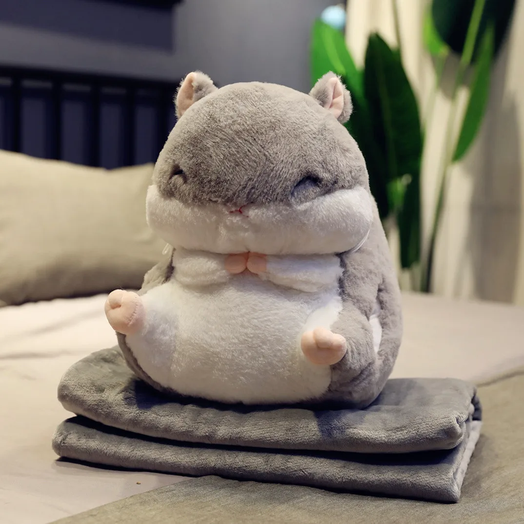 9(Have blanket) Милый плюшевый хомяк и одеяло, игрушка 3 в 1, ручная грелка хомяка с одеялом, игрушка, подушка хомяка, детские игрушки, подарок на день рождения для ребенка - Цвет: 9(Have blanket)