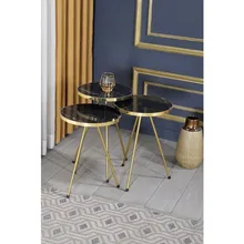BCU STORE Zigon Sehba 3'lü Zigon SiyahŞık Sehpa Mobilya Konsol Kolay Kurulum, Ücretsiz Kargo Oturma Odası Balkon Bahçe için
