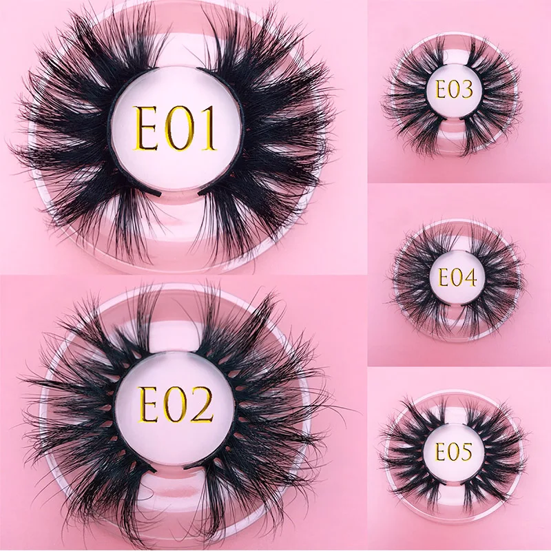 25mm E06 MIKIWI 100% handmade natural  thick  Eye lashes wispy makeup extention tools 3D mink hair volume soft false  eyelashes