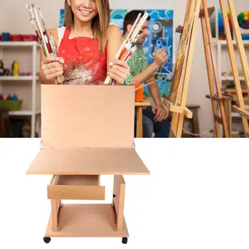 

Adjustable Height Wooden Easel Art Sketch Painting Table for Oil Painting Watercolor Gouache artist supplies for art students