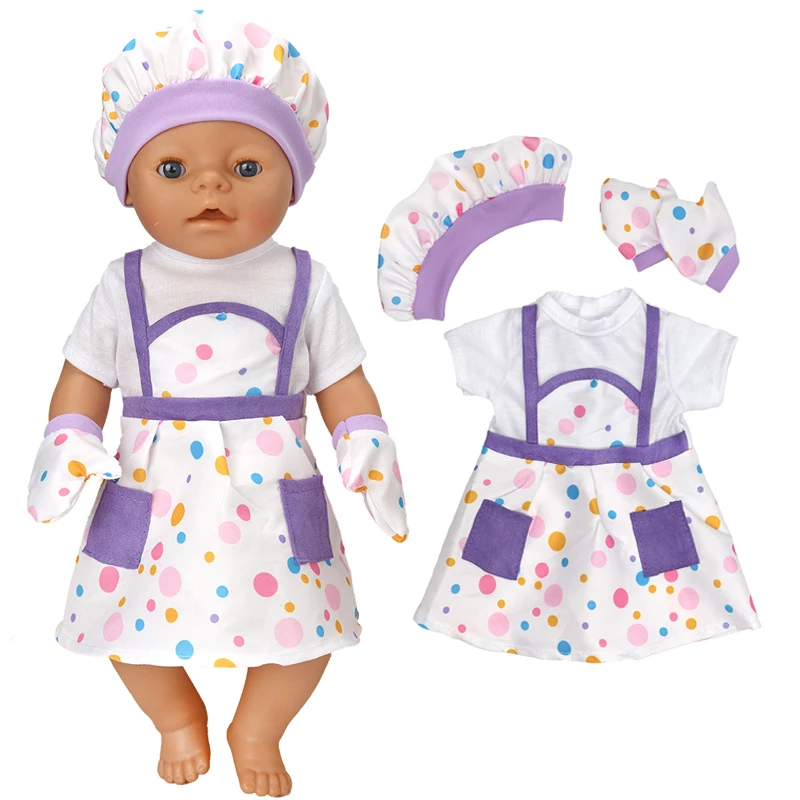 43 Cm Baby Doll Dress Cooking Chef Uniform 17 Inch Reborn Dolls Clothes Toys Accessories | Игрушки и хобби