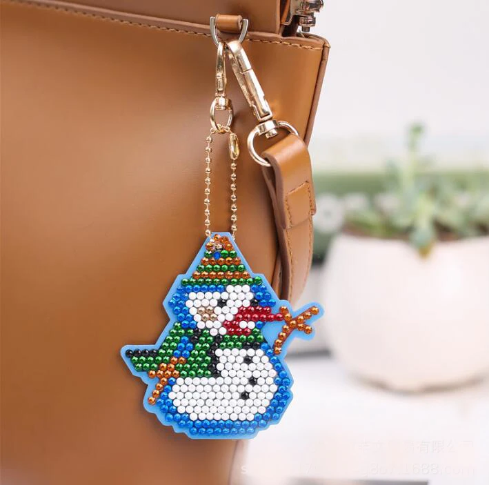 DIY полная дрель специальная Алмазная картина брелок мультфильм снеговик бабочка женская сумка кулон брелок ювелирный брелок для ключей подарки
