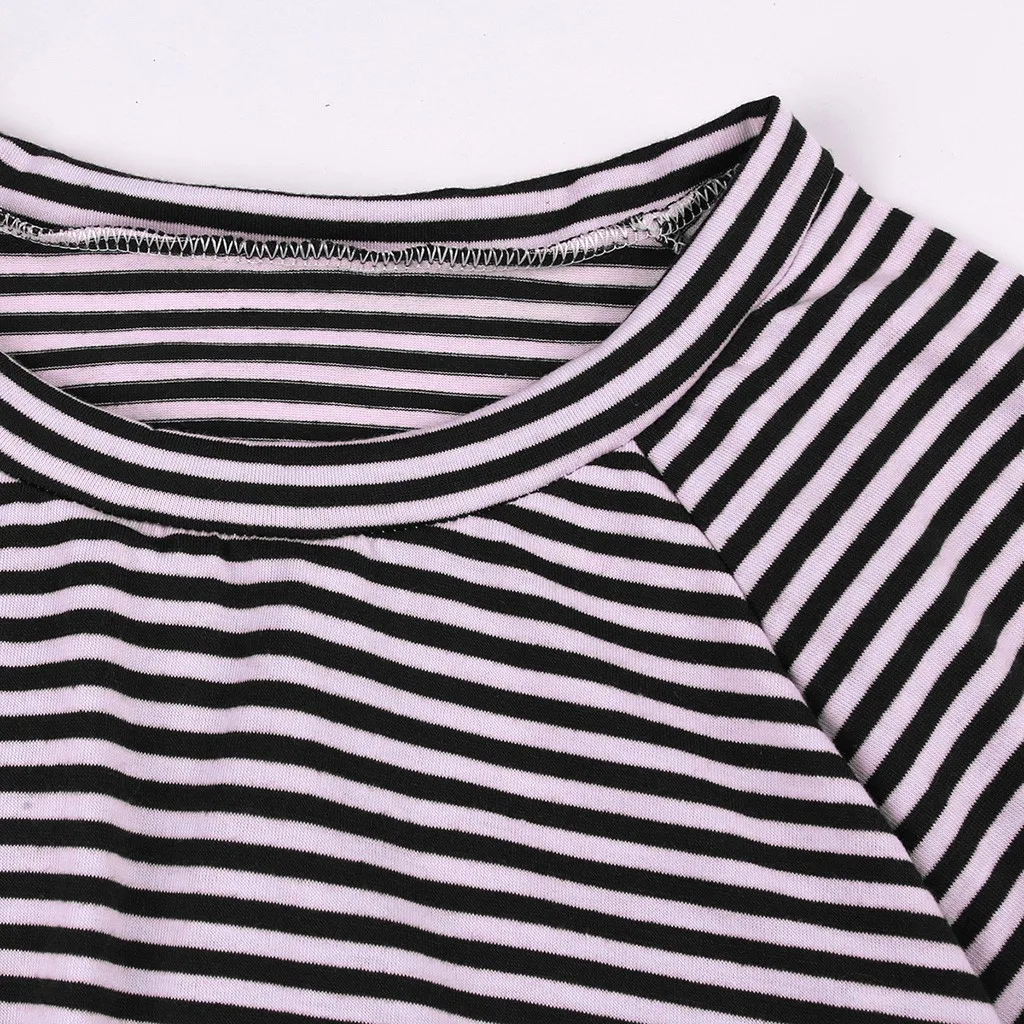 TELOTUNY Maternity Dress Long Sleeves O-Neck Pregnant Dresses Striped Print Draped Vestidos New Fashion Casual Maxi Dress L0805