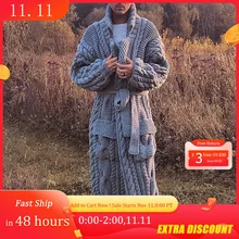 Cool Man Winter Jacket Men Sweater Cardigan Plus Size Male Brand Knitted Autumn Warm Twisted Jumpers Long Cardigan Coats Casual