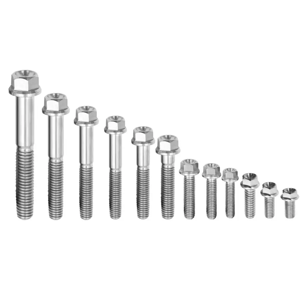 M6 Titanium Alloy Hex Head Flange Bolt Fastener, CNC Machined Head with Reduced Head Height and Deep Bowl