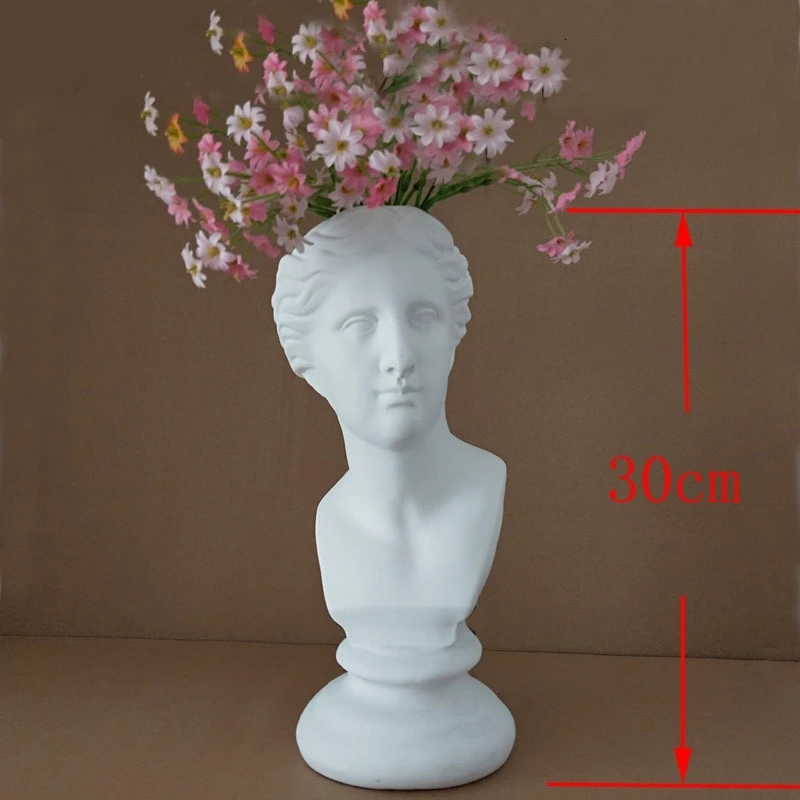 Venus 30cm Смола Имитация гипса голова Давида портрет ваза характер статуя цветы мясистый цветочный горшок европейский стиль цветок орган - Цвет: Venus 30cm