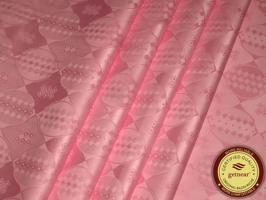 Pink Высокое качество Базен Riche ткань морская парча мягкая хлопок 10 ярдов/шт с духом Австрия качество аналогично Getzner - Цвет: Pink
