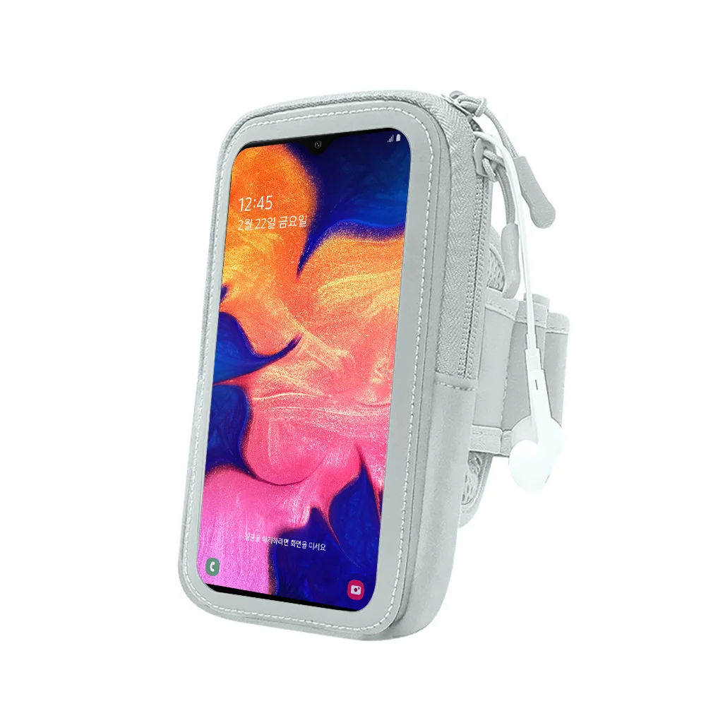 Сумка унисекс для занятий спортом для samsung Galaxy A10 A80 A70 A50 A40 A20E A9 A8 A7, спортивная сумка для бега на открытом воздухе, сумка для мобильного телефона - Цвет: Серебристый