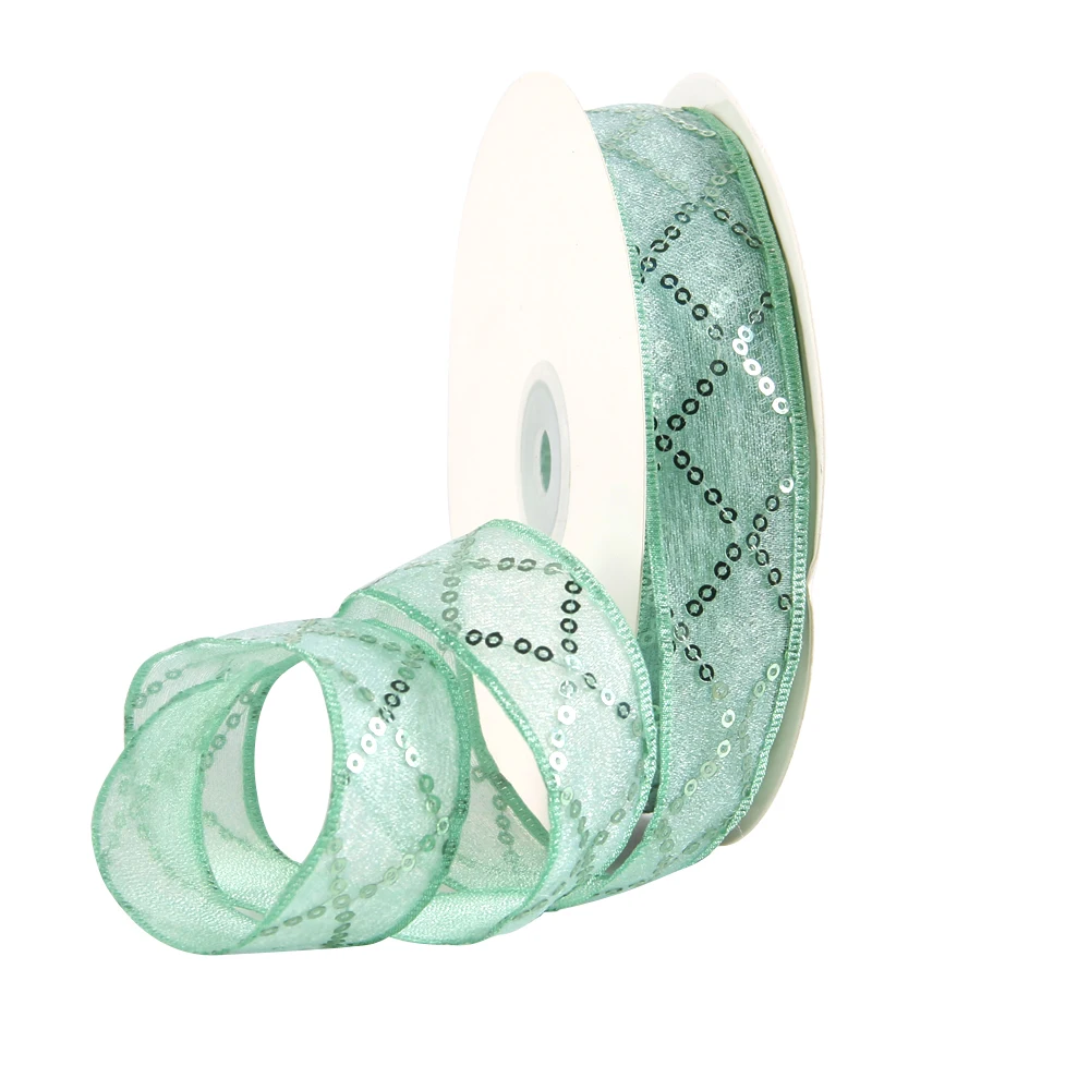 25mm David accessories 48364(42 мм) и 59383(25 мм) газовая лента из органзы с блестками 25 ярдов, материалы ручной работы, 25Yc2546 - Цвет: 25mm