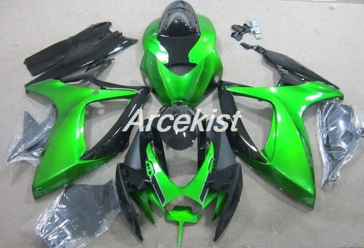 Качество OEM Новое ABS обтекатель Наборы подходит для Suzuki 2006 2007 GSXR600 GSXR750 обтекатели GSXR 600 750 K6 K7 06 07 пользовательские цвета: зеленый, черный