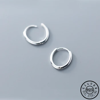 

925 Sterling Silver Small Huggie Geometric Oval Hoops Piercing Earrings Rose Gold Color Round Circle Ear Rings for Women