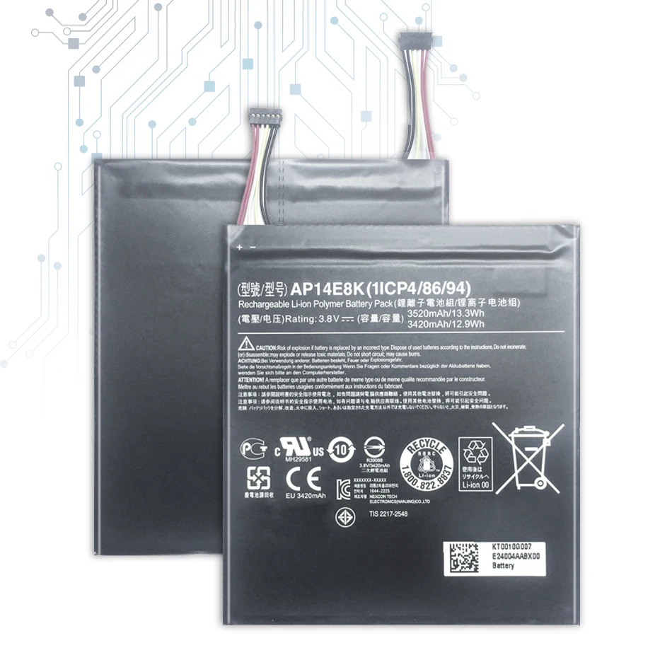 Батарея 3,8 V 3250mah Новая батарея для acer Iconia One 7 B1-750 AP14E8K AP14E4K батареи планшета
