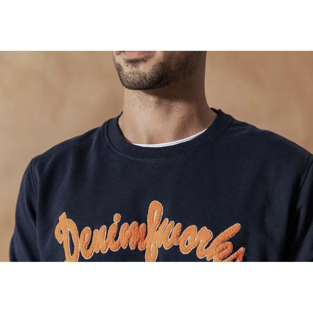  SIMWOOD 2019 Autumn new hoodies men vintage letter embroidered Sweatshirt fashion jogger o-neck pul
