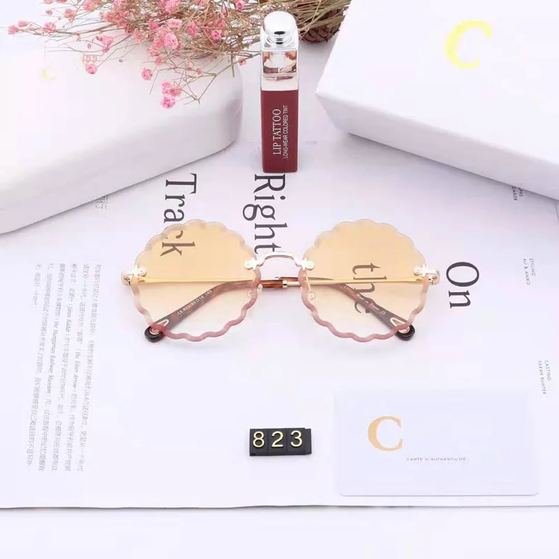 3 no box Новые винтажные Круглые Солнцезащитные очки для женщин модные очки без оправы ретро солнцезащитные очки для женщин UV400 градиентные океанские линзы Oculos de sol - Цвет линз: 3 no box