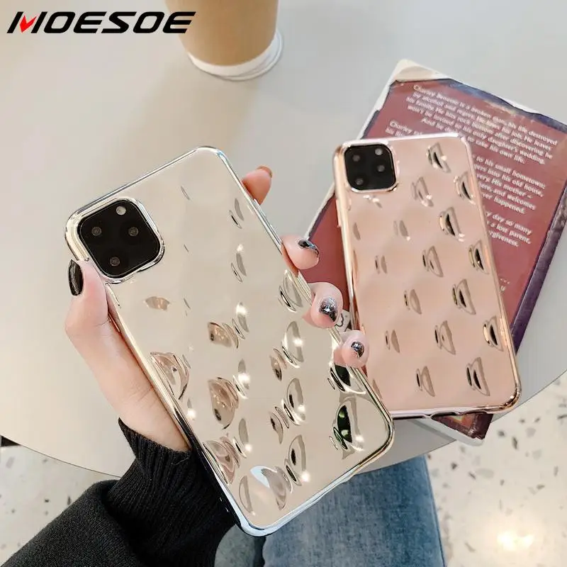 Роскошный чехол MOESOE из ТПУ для iPhone 11 Pro Max XS XR X 8 7 6S Plus Серебряный Мягкий 2019 MAX |
