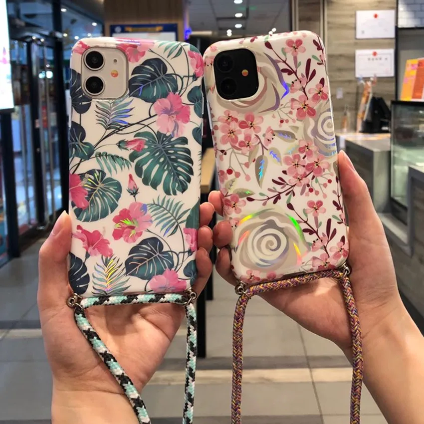 Летний лазерный чехол для телефона Samsung s20 Plus Ультра мягкий A50 51 70 71 с ремешком на