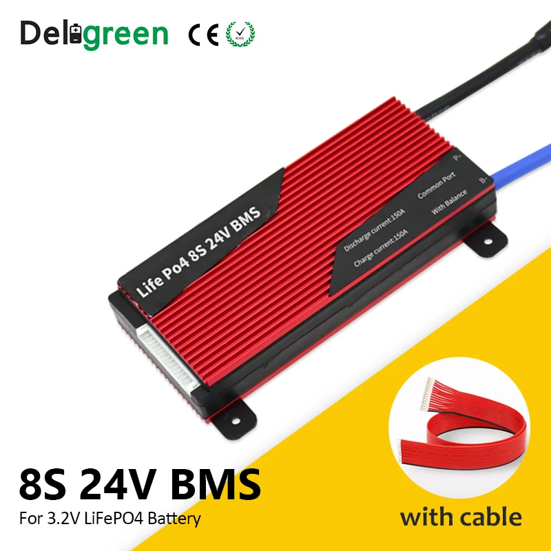 Deligreen BMS 18650 8S 80A 100A 150A 200A 24V BMS with balancing for E-bike LiFePO4 battery pack