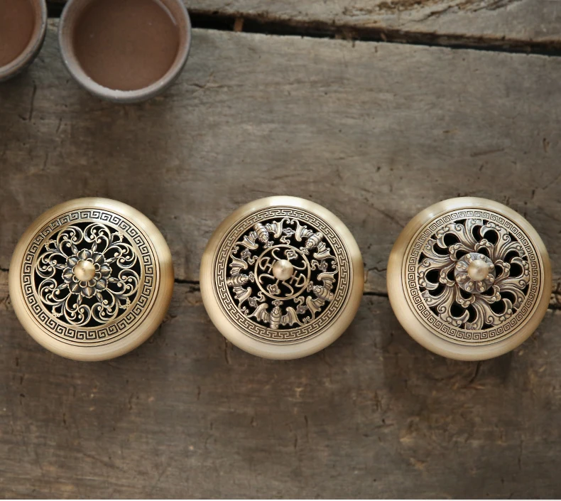 Direct selling new pure copper antique aromatherapy furnace indoor lotus plate for Buddha worship incense burner decoration