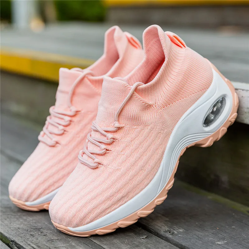 Tenis Mujer sapato feminino; женская обувь для тенниса на воздушной подушке; Tenis Blancos; розовые сетчатые кроссовки; женская спортивная обувь; chaussures femme; 5 - Цвет: Розовый