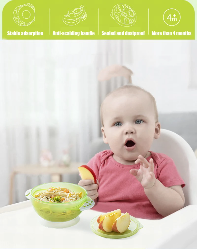 Hogokids детская миска, посуда для кормления, PP Детское блюдо на присосках, миска для обучения ребенка, подарочная коробка