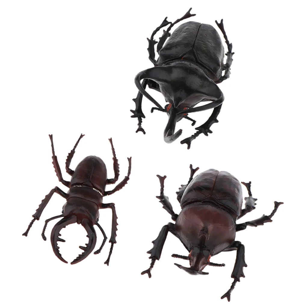 Set Of 3, Lifelike Artificial Plastic Animal Insects Figurine Kids Toy Gift